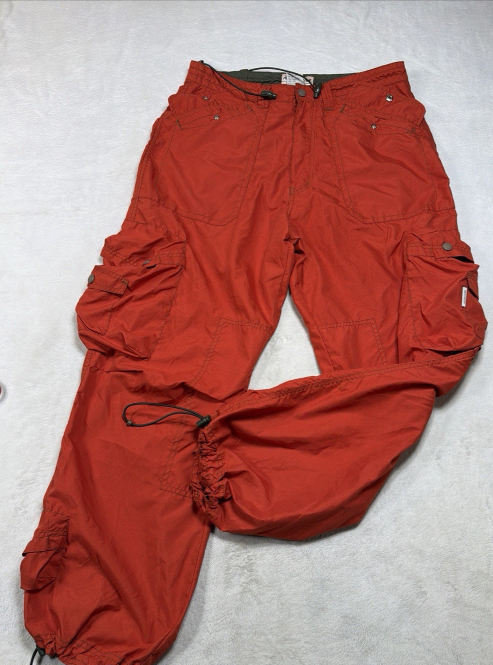 Macgear Vintage Y2K Orange Technical Cargo Pants Parachute Gorpcore Men Medium